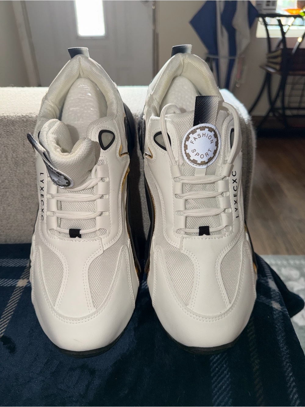 Mens White Fashion Sport Sneaker size 14
